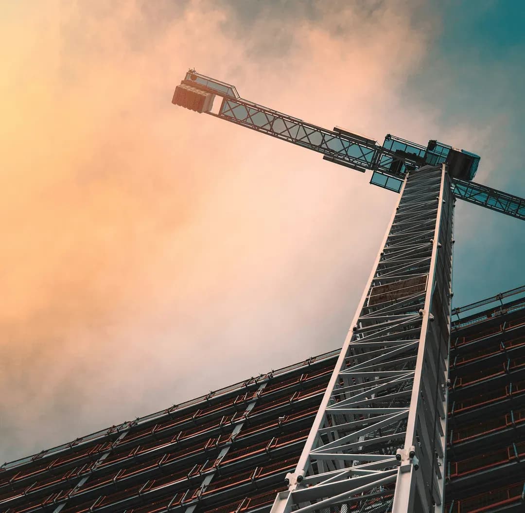 Tower crane on a construction site